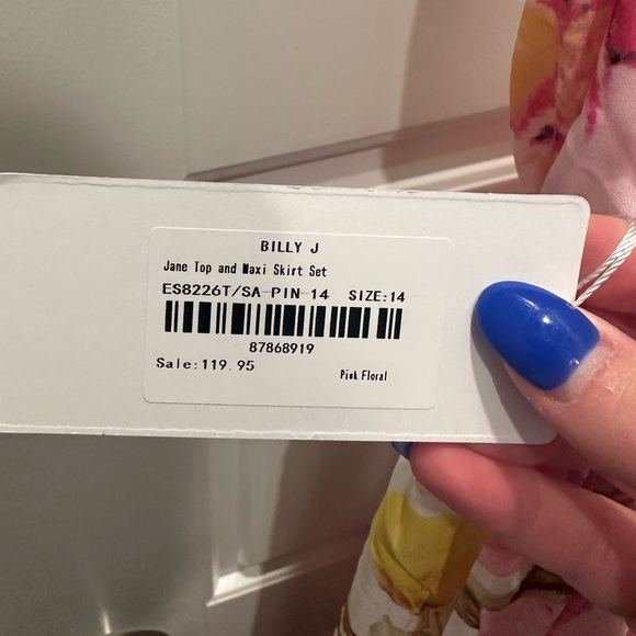 Billy J: Jane Top & Maxi Skirt Set - Pink Floral - Picture 7 of 7